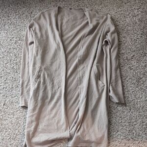 Long Tan Open Cardigan